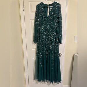 Elegant Green Embellished Dress